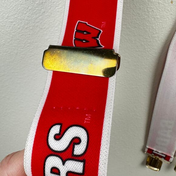 Vintage University Wisconsin Madison Badgers Suspenders Adult Adjustable Clip On - Picture 5 of 7